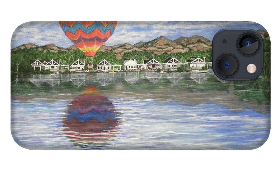 Hot Air Balloon iPhone 13 Case featuring the painting Sundog Splash and Dash by Bonnie Peacher