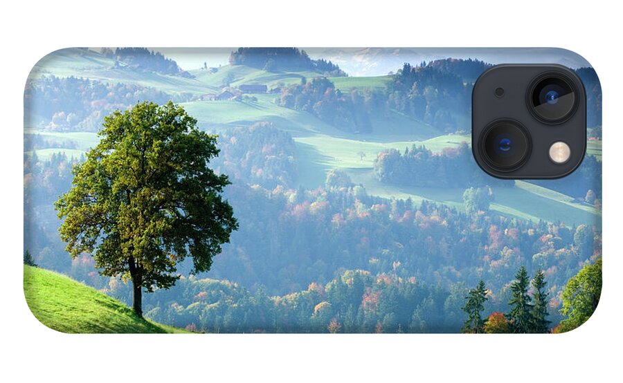 Scenics iPhone 13 Case featuring the photograph Switzerland, Bernese Oberland, Tree On by Travelpix Ltd