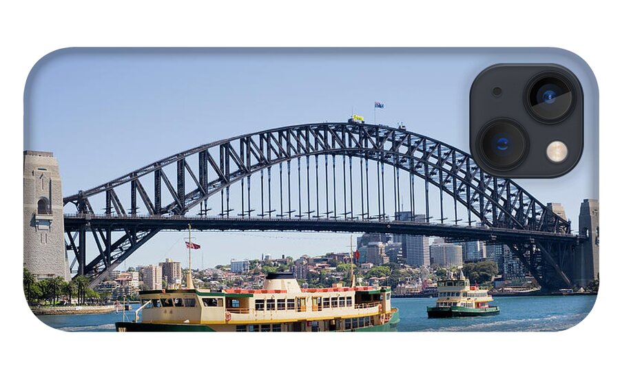 Downtown District iPhone 13 Case featuring the photograph Sydney Harbour Bridge And City Skyline by Deejpilot