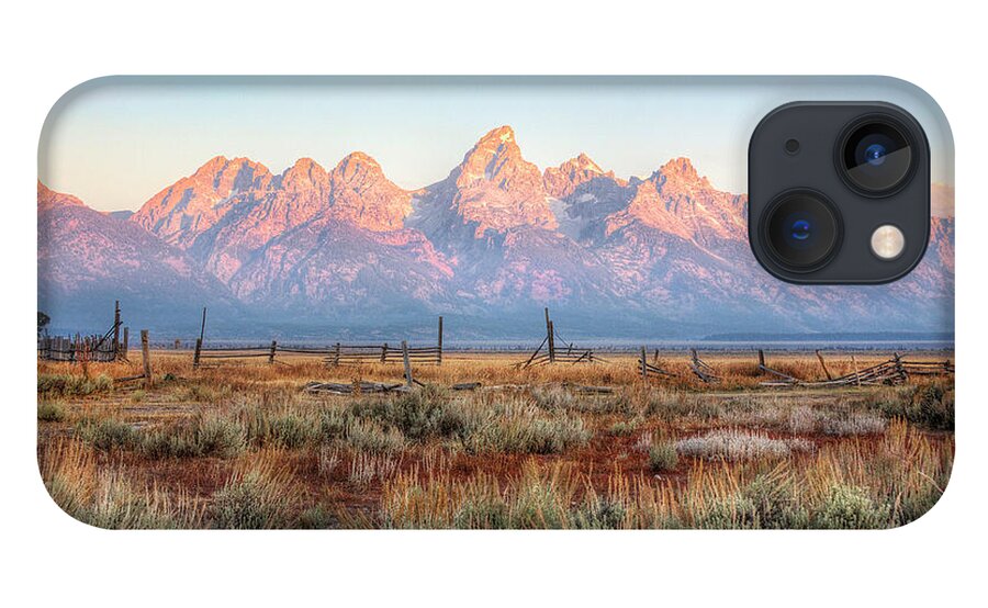 Scenics iPhone 13 Case featuring the photograph Teton Mountains by Charlene Heslop