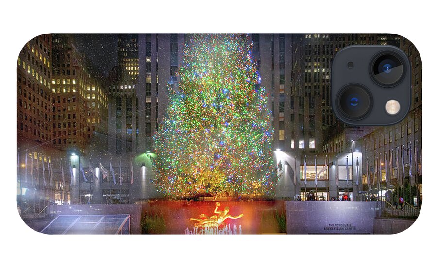 Rockefeller Center iPhone 13 Case featuring the photograph The Christmas Tree at Rockefeller Center by Mark Andrew Thomas