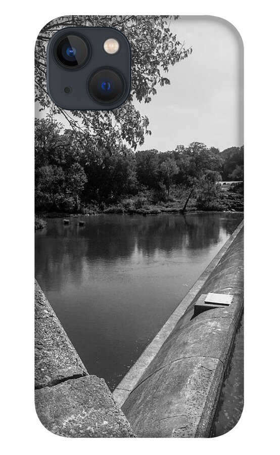 Black And White iPhone 13 Case featuring the photograph The Dam by Kelly Thackeray