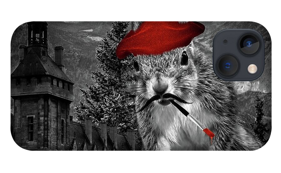 Squirrel iPhone 13 Case featuring the digital art The French Painter by Doreen Erhardt