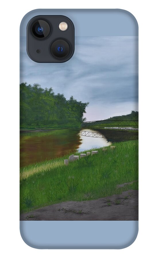 Landscape iPhone 13 Case featuring the painting The Mighty Red by Gabrielle Munoz