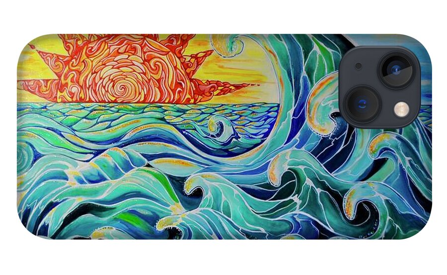 Waves iPhone 13 Case featuring the painting The Mother Wave by Patricia Arroyo