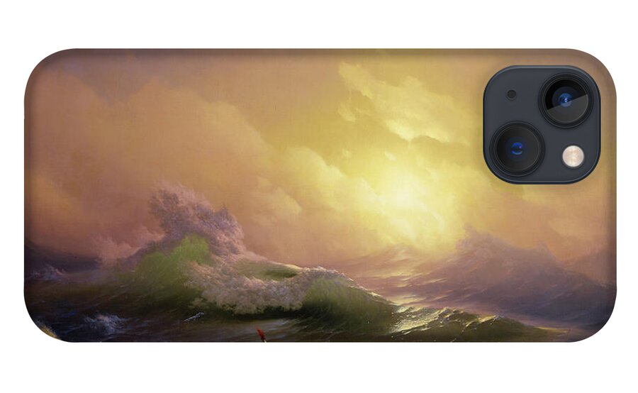 Ivan Aivazovsky iPhone 13 Case featuring the painting The Nineth Wave by Ivan Aivazovsky