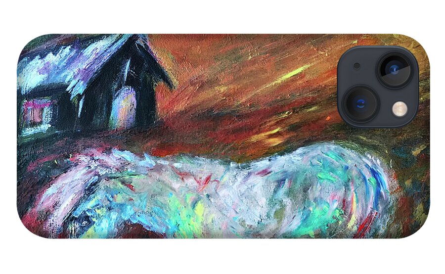 Original Oil Painting Katt Yanda Painted Pony Horse Artwork iPhone 13 Case featuring the painting The Painted Pony by Katt Yanda