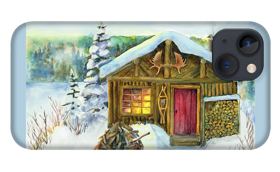Winter iPhone 13 Case featuring the painting The Shack by Joe Baltich