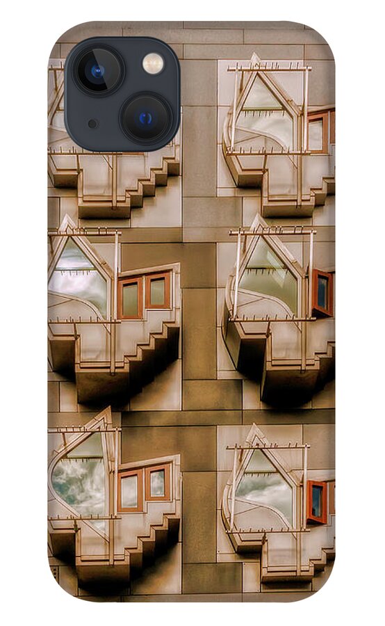Windows iPhone 13 Case featuring the photograph The thinking rooms Cloudy Sky by Micah Offman