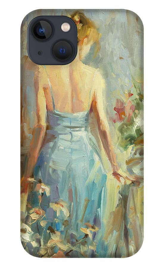 Woman iPhone 13 Case featuring the painting Thoughtful by Steve Henderson