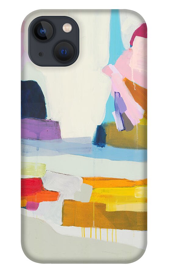 Abstract iPhone 13 Case featuring the painting Towards the Ocean by Claire Desjardins