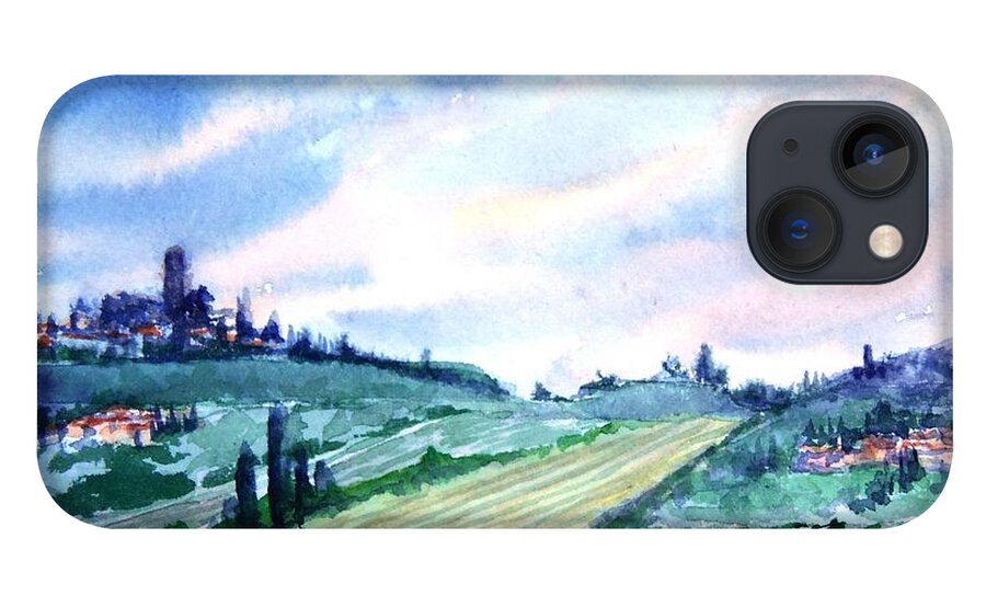 Landscape iPhone 13 Case featuring the painting Tuscany II by Petra Burgmann