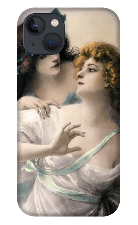 Two Virgins iPhone 13 Case featuring the painting Two Virgins by Edouard Bisson by Rolando Burbon