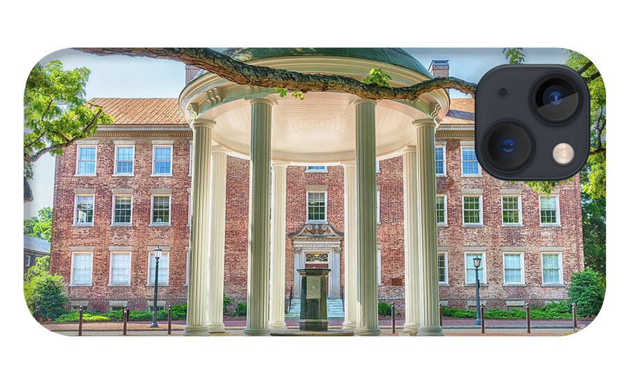 Well iPhone 13 Case featuring the photograph UNC Old Well and South Building - #1 by Stephen Stookey