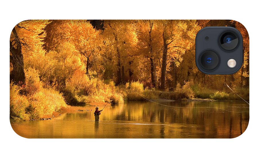 Orange Color iPhone 13 Case featuring the photograph Usa, Idaho, Salmon River, Mature Man by Steve Bly