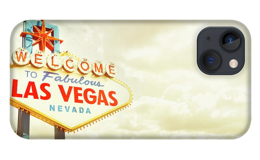 Panoramic iPhone 13 Case featuring the photograph Vintage Welcome To Fabulous Las Vegas by Powerofforever