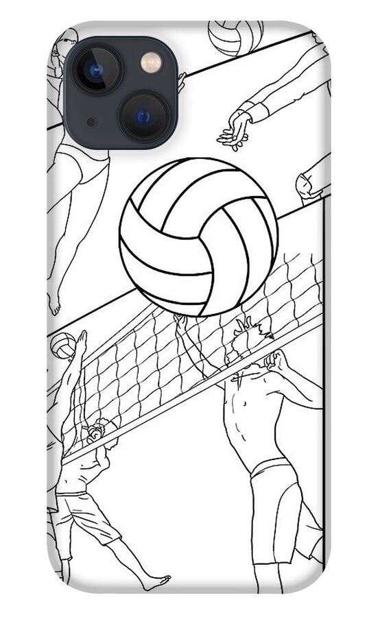 Voleibol iPhone 13 Case featuring the mixed media Voleibol Coloring by Art House Design