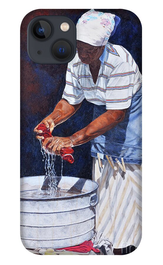  iPhone 13 Case featuring the painting Wash Day by Nicole Minnis