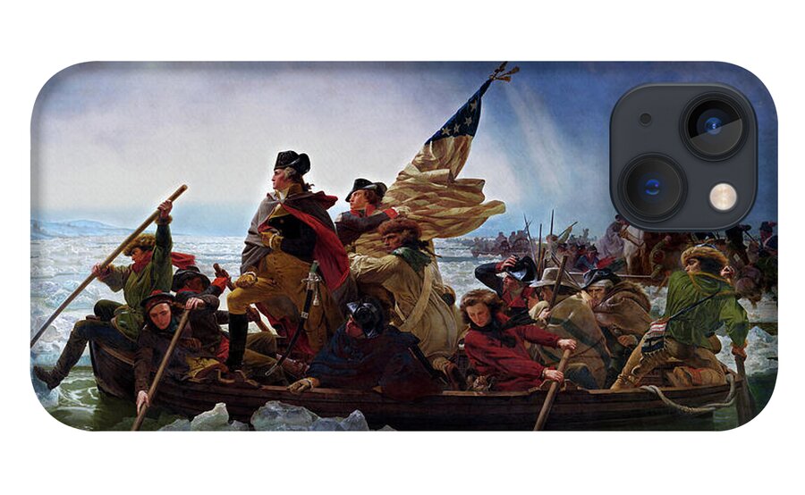Washington Crossing The Delaware iPhone 13 Case featuring the painting Washington Crossing the Delaware by Emanuel Leutze by Rolando Burbon