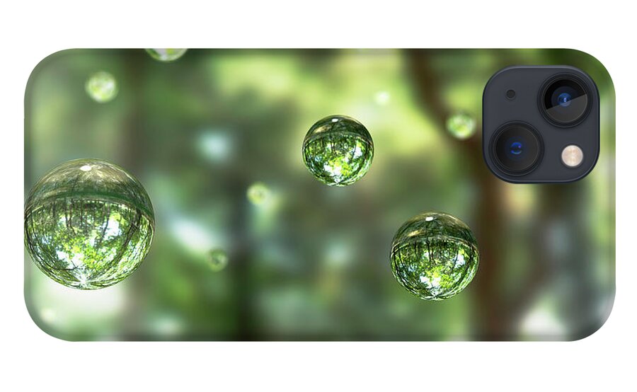 Tranquility iPhone 13 Case featuring the photograph Water Drops In The Forest by Hiroshi Watanabe