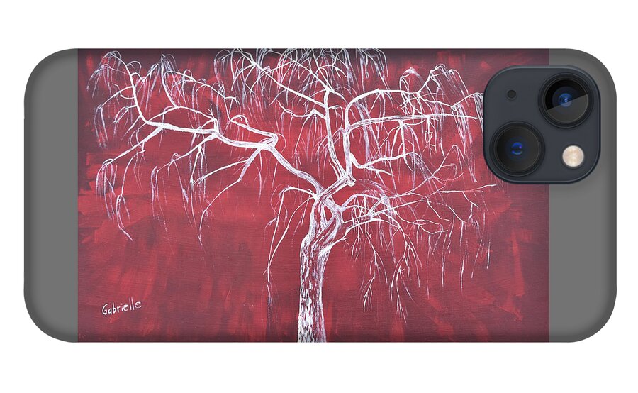 Red iPhone 13 Case featuring the painting Weeping Red by Gabrielle Munoz