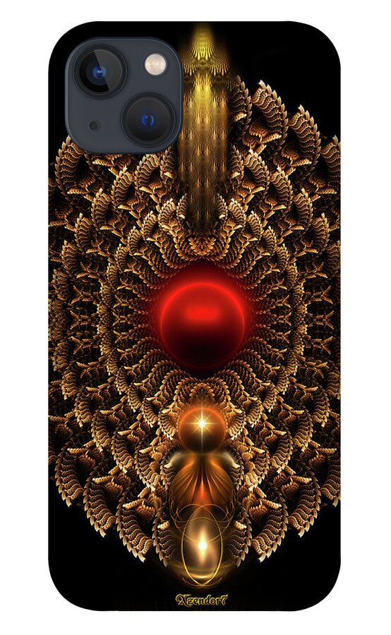 When Only Gold Will Do iPhone 13 Case featuring the digital art When Only Gold Will Do On Black by Rolando Burbon