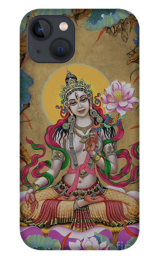 Tara iPhone 13 Case featuring the painting White TARA #1 by Yuliya Glavnaya