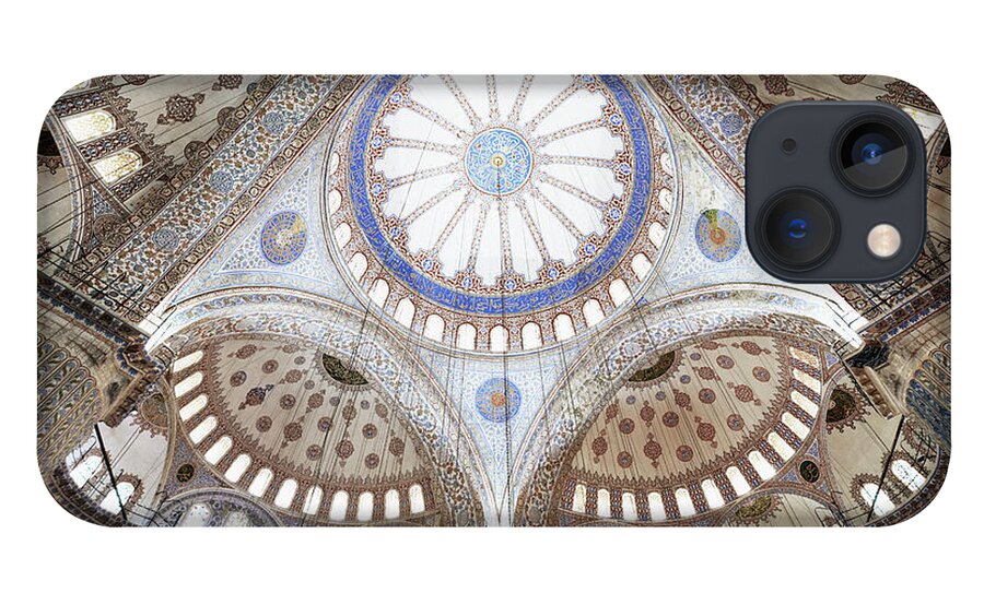 Istanbul iPhone 13 Case featuring the photograph Wideangle View Of Blue Mosque Ceiling by Gary Yeowell