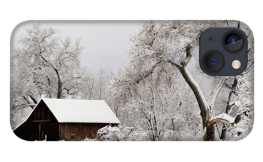 Scenics iPhone 13 Case featuring the photograph Winter Barn Scene by Beklaus