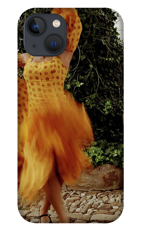 Blurred Motion iPhone 13 Case featuring the photograph Woman Flamenco Dancer, Outdoors by Tim Macpherson