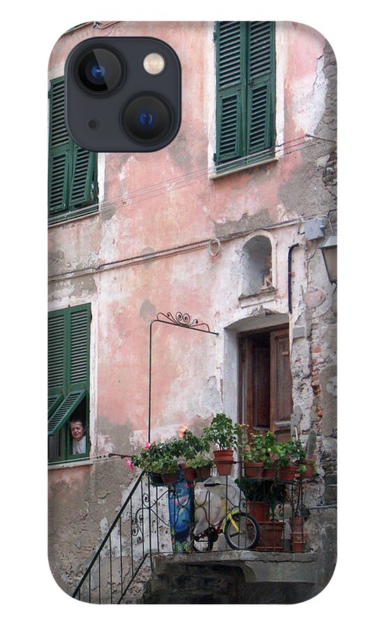 Cinque Terre iPhone 13 Case featuring the photograph Green Shutters by Leslie Struxness