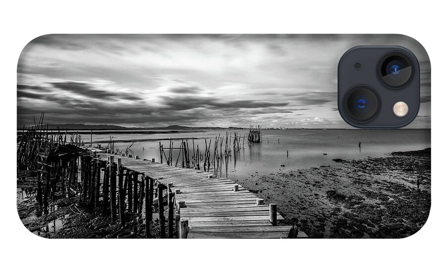 Seascapes iPhone 13 Case featuring the photograph Wooden fishing Piers by Michalakis Ppalis