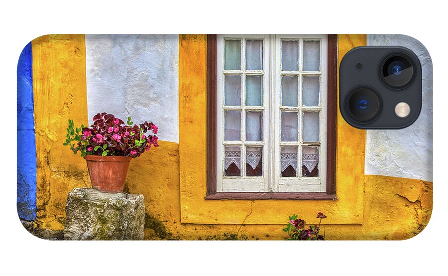 Window iPhone 13 Case featuring the photograph Yellow Window of Obidos by David Letts