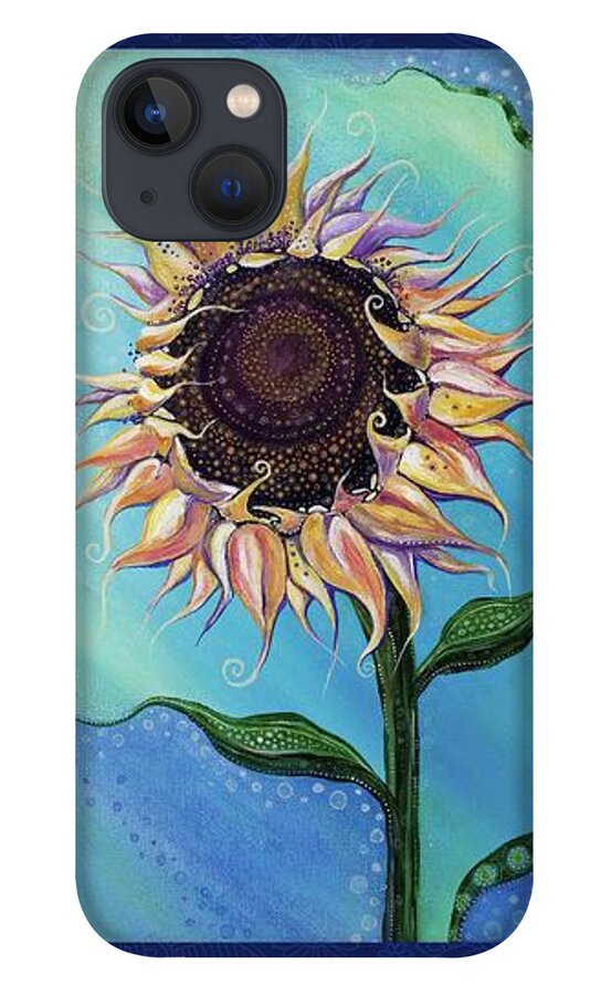 Sunflower iPhone 13 Case featuring the digital art You Are My Sunshine - Poetry by Tanielle Childers