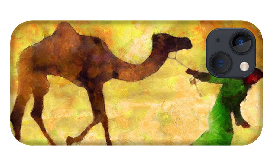 Young Camel iPhone 13 Case featuring the painting Young camel by George Rossidis
