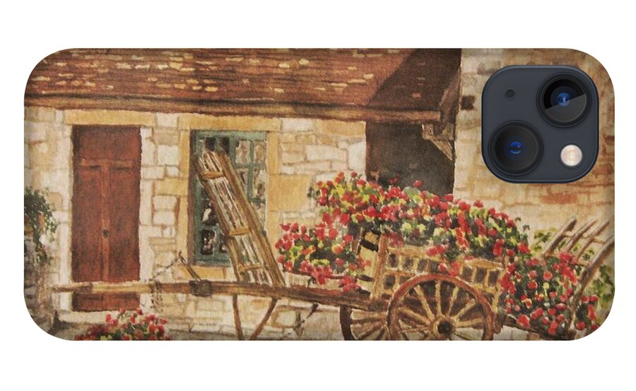 Rustic iPhone 13 Case featuring the painting Vougeot by Mary Ellen Mueller Legault