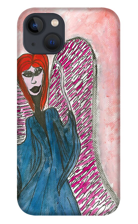 Angel iPhone 13 Case featuring the painting Carratrea Angel #1 by Victoria Mary Clarke