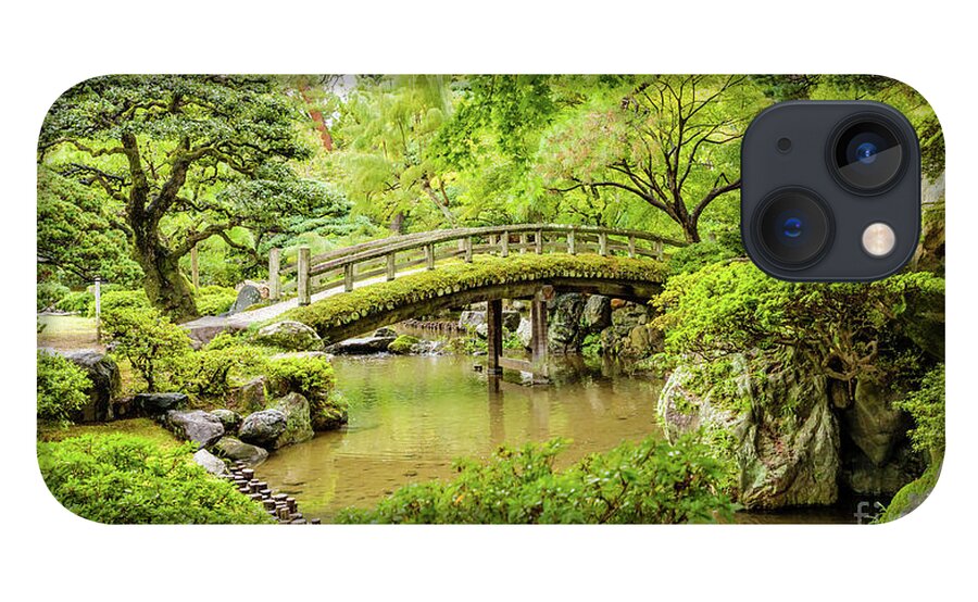 Gonaitei iPhone 13 Case featuring the photograph Gonaitei garden, Kyoto imperial palace by Lyl Dil Creations