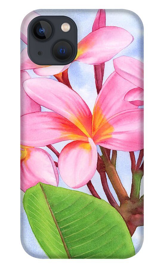 Plumeria iPhone 13 Case featuring the painting Plumeria #1 by Espero Art