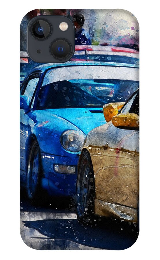 Porsche iPhone 13 Case featuring the digital art Porsche Cup by Geir Rosset