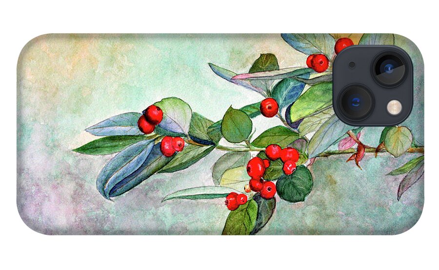 Art iPhone 13 Case featuring the painting Red Berries #2 by Mariarosa Rockefeller