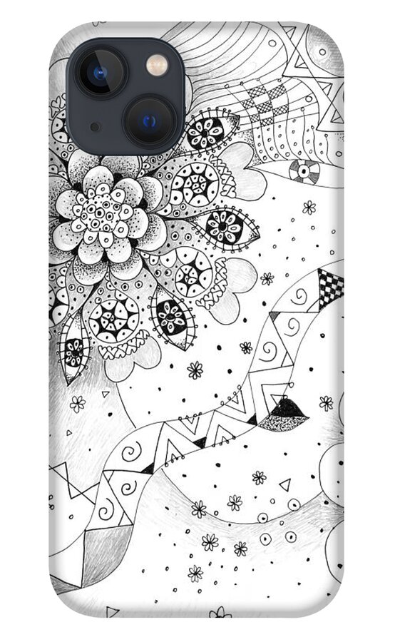 Spellbound By Helena Tiainen iPhone 13 Case featuring the drawing Spellbound #2 by Helena Tiainen