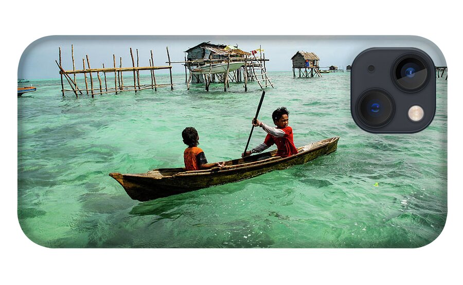 Sea iPhone 13 Case featuring the photograph Neptune's Children - Sea Gypsy Village, Sabah. Malaysian Borneo by Earth And Spirit