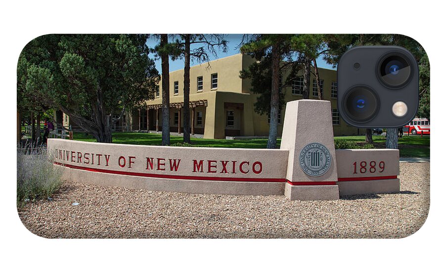 University Of New Mexico Lobos iPhone 13 Case featuring the photograph University of New Mexico entrance sign by Eldon McGraw