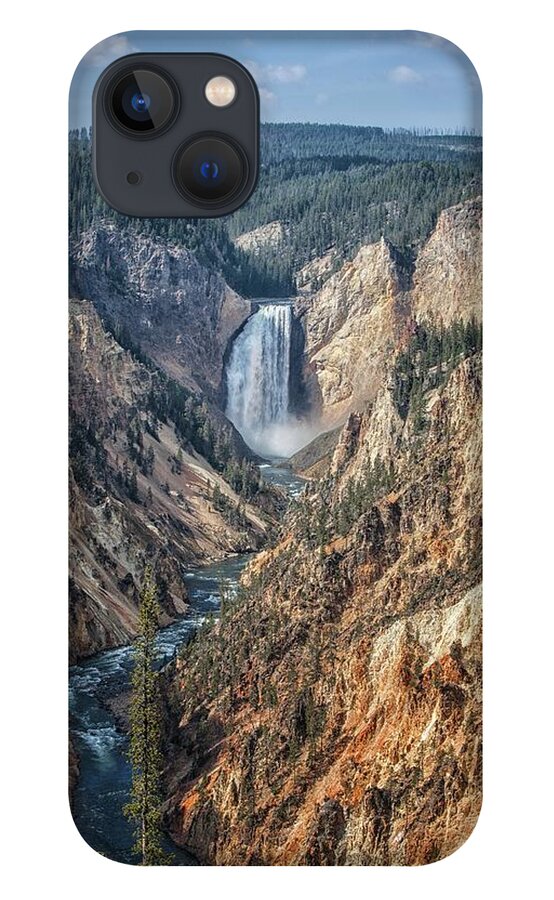 Yellowstone iPhone 13 Case featuring the photograph Yellowstone Lower Falls by Ronald Lutz