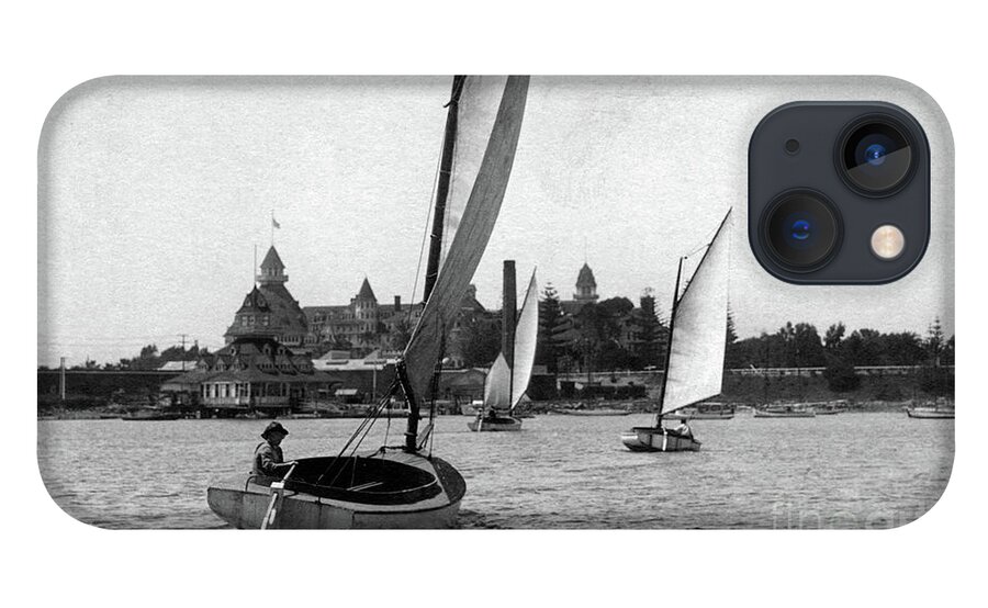 Glenn Mcnary iPhone 13 Case featuring the photograph 1900's Sailing Glorietta Bay BW by Glenn McNary