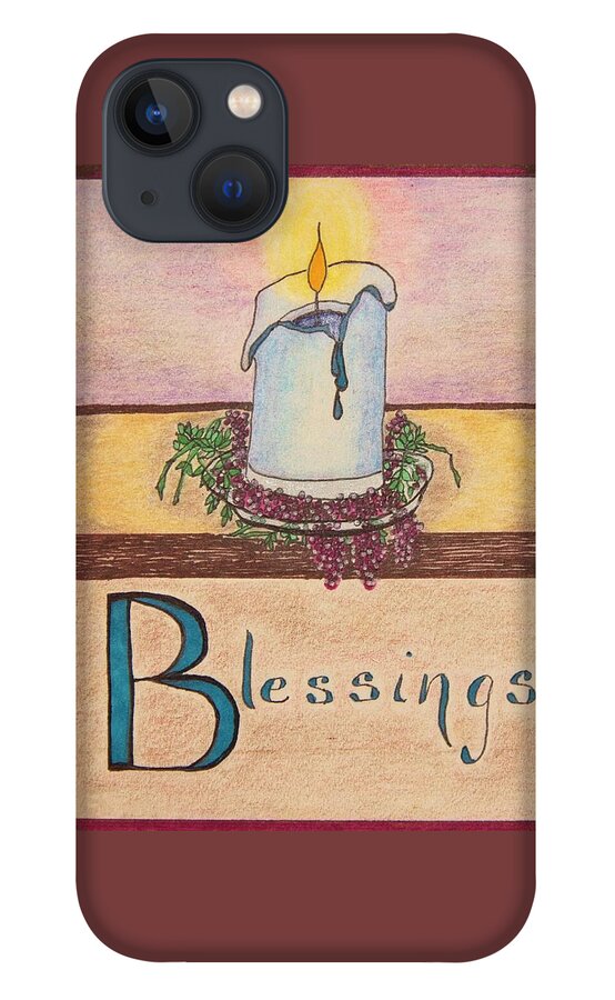 Blessings iPhone 13 Case featuring the drawing Blessings #1 by Karen Nice-Webb