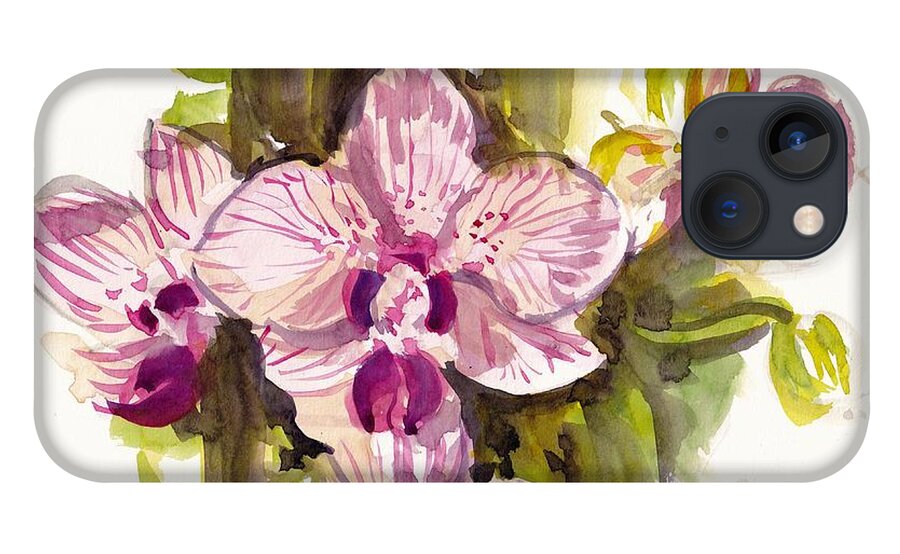 Flower iPhone 13 Case featuring the painting Pink Orchids by George Cret