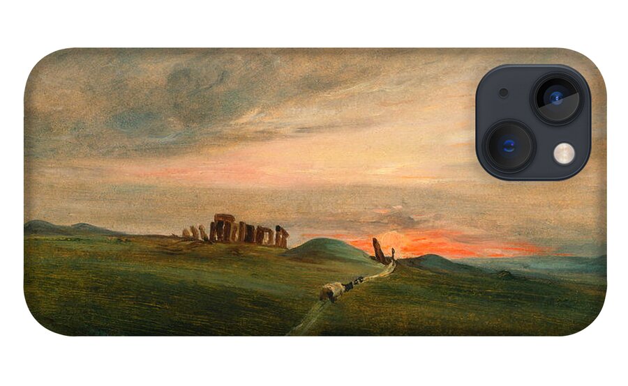 Stonehenge At Sunset iPhone 13 Case featuring the painting Stonehenge at Sunset #2 by John Constable
