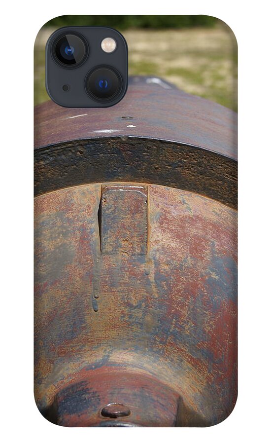  iPhone 13 Case featuring the photograph 32 Founder Naval Cannon by Heather E Harman